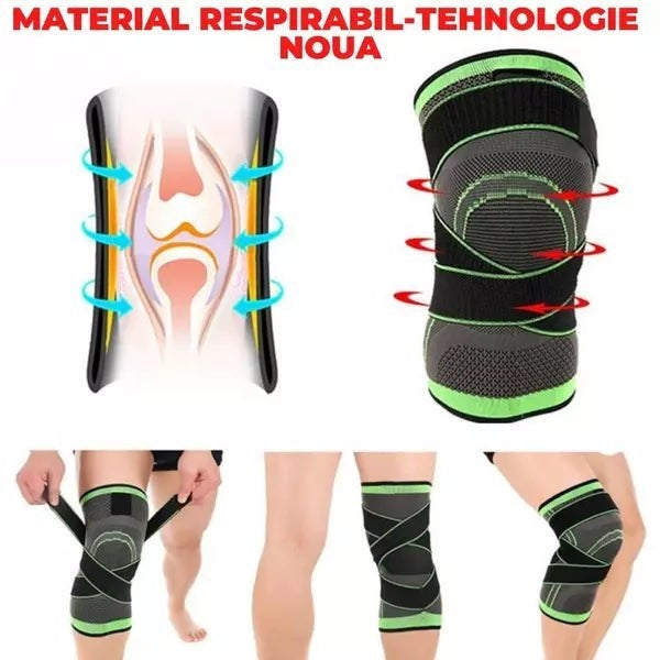 Genunchieră Magnetică Elastică – Suport Articular, Mărime Universală | Pachet 1+1 GRATIS