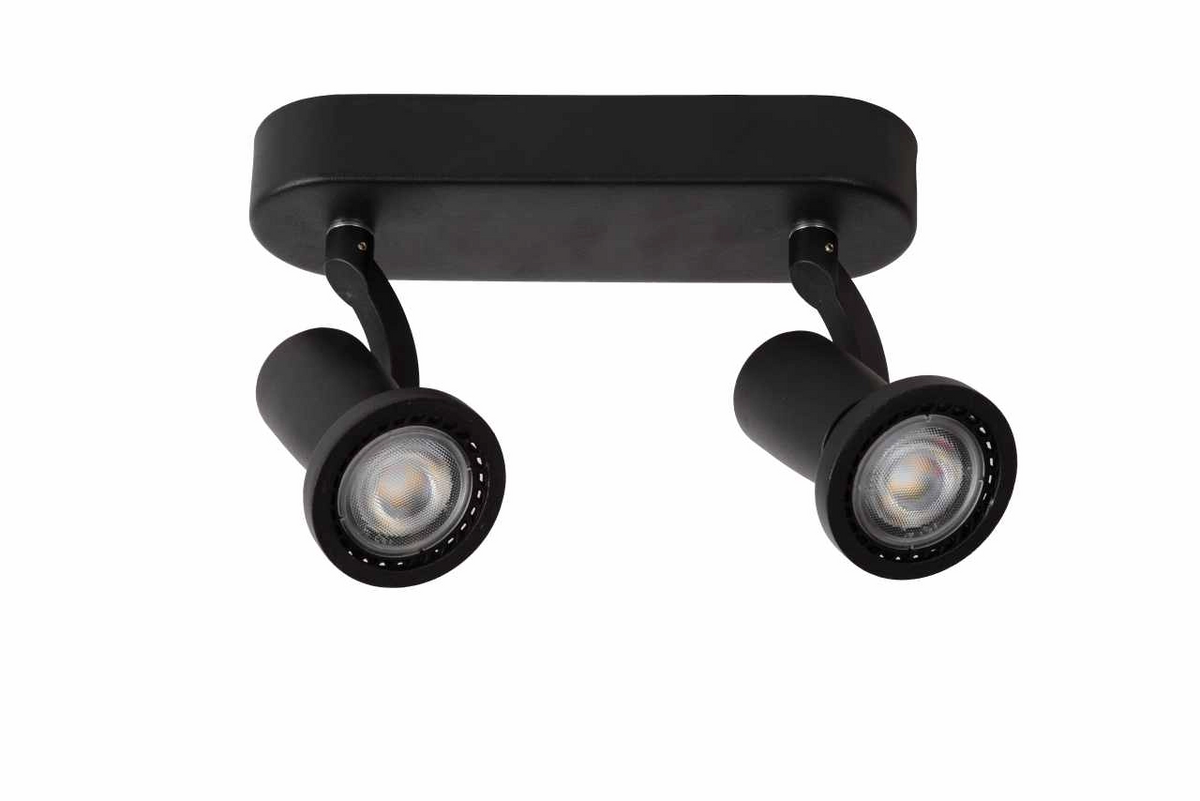 Spot Dublu Aplicat JASTER-L, Negru, 2 x LED GU10 5W, Lumină Caldă 2700K