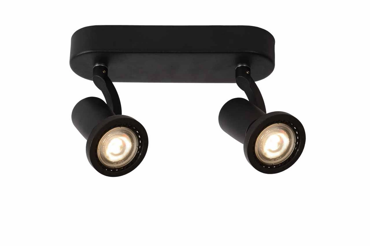 Spot Dublu Aplicat JASTER-L, Negru, 2 x LED GU10 5W, Lumină Caldă 2700K