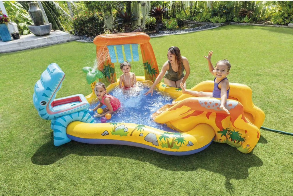 Piscina gonflabila copii cu tobogan Intex 57444 Dinozaur 249 x 191 x 109 cm