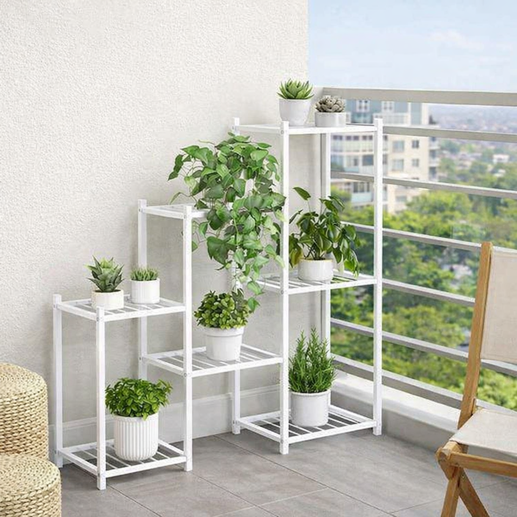 Suport Decorativ pentru Flori și Plante pe Mai Multe Niveluri, 95 x 27,5 x 82,5 cm, Alb sau Negru