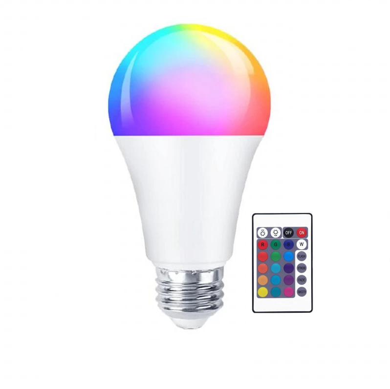 Bec LED 5W, A60, E27, RGB cu Telecomanda