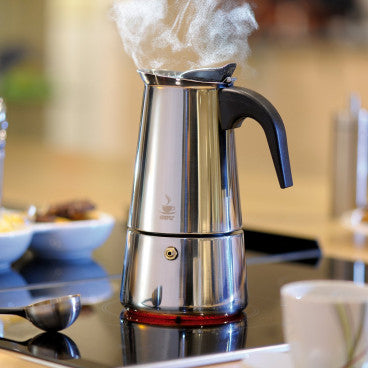Espressor Cafea 4-6-9 Cesti Inox India Destinat Aragaz