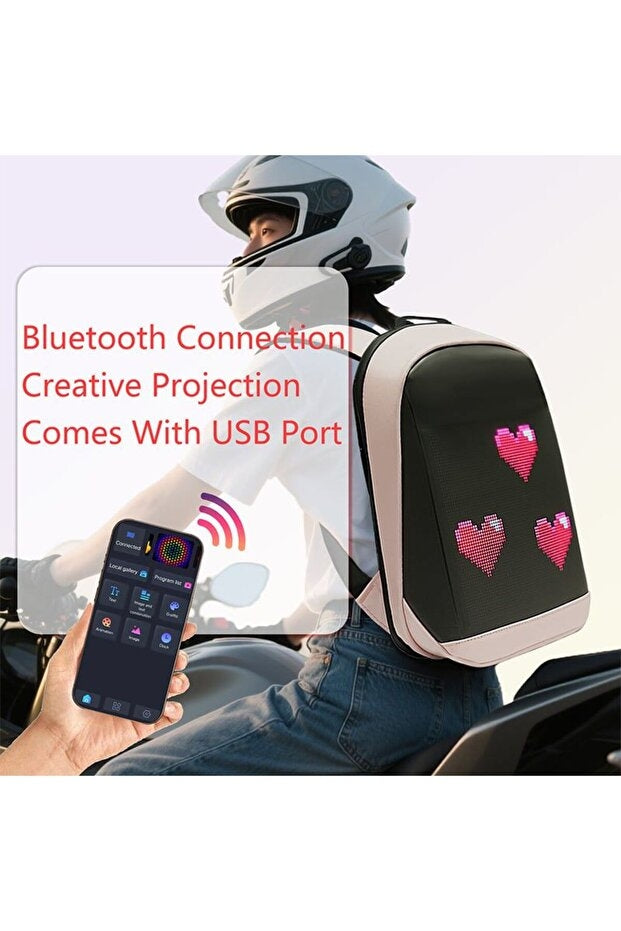 Rucsac Smart cu Afișaj LED Personalizabil, Wireless, Impermeabil, Unisex