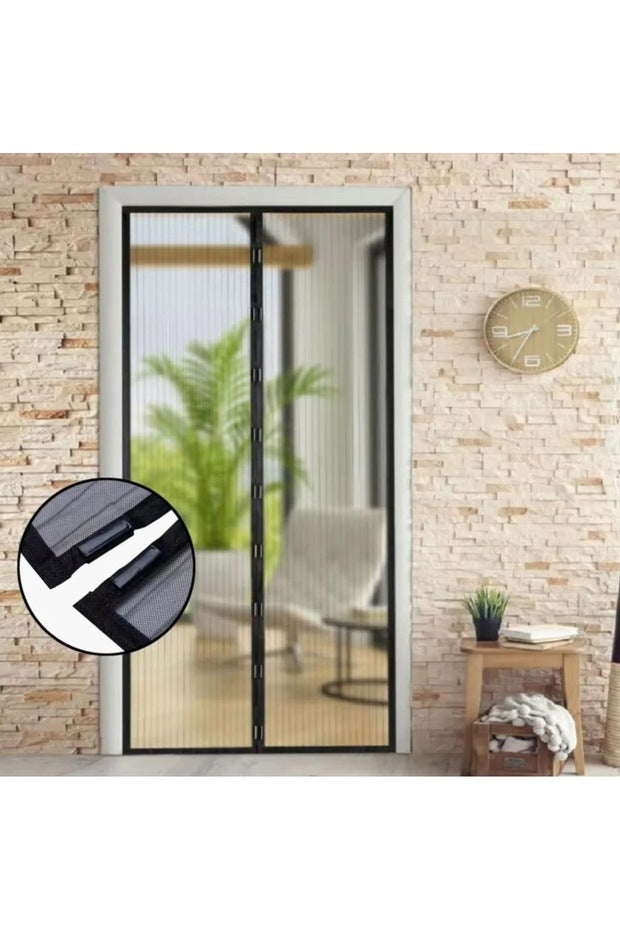 Plasă Magnetică Anti-Insecte pentru Ușă, 100 x 210 cm, cu Închidere Automată