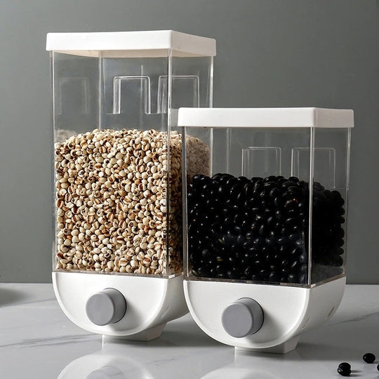Dispenser/Dozator de cereale pentru bucatarie, cu buton dozaj, capacitate 1.5 Kg