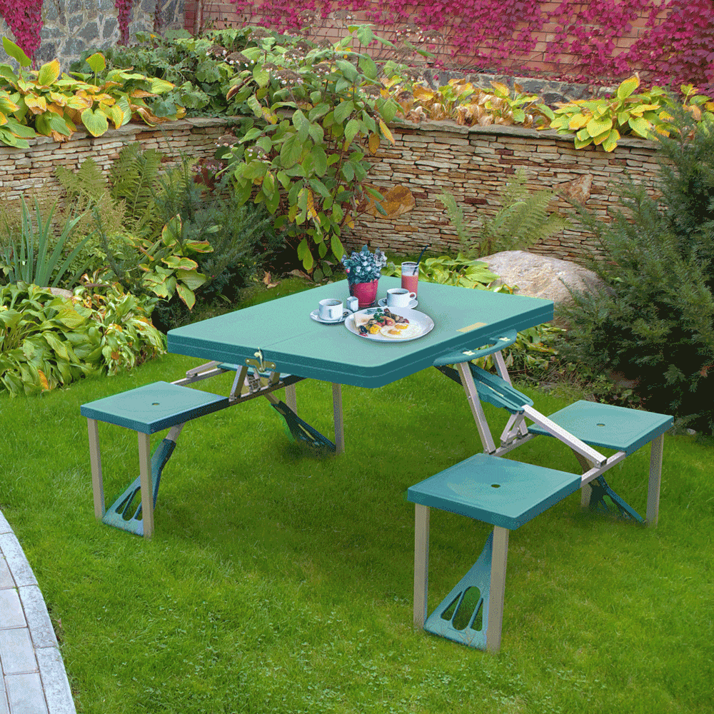 Set Masa pliabila, cu 4 scaune, pentru camping