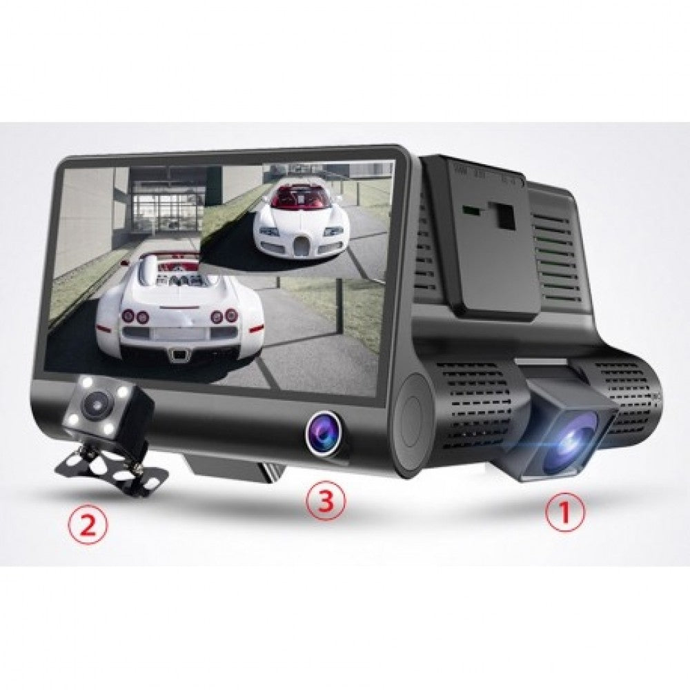 Camera auto tripla: fata, spate, interior-Car DVR