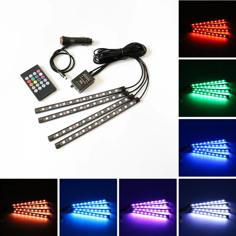 Kit Lumini LED Auto cu Telecomanda