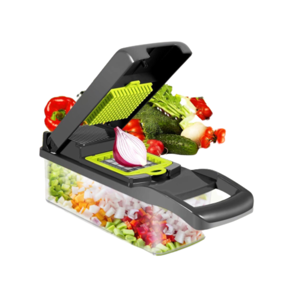 Razatoare multifunctionala pentru fructe si Legume - Set 12 Piese cu protectie Mana