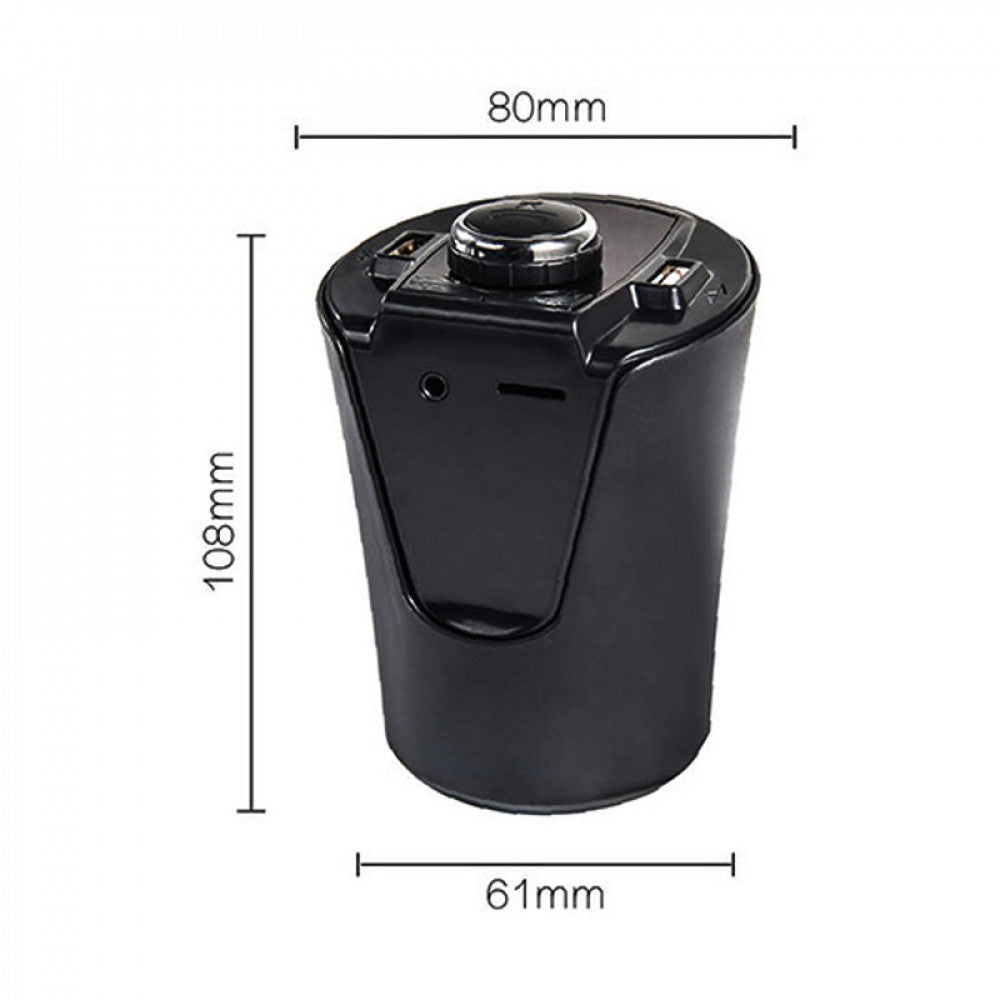 Modulator FM cu functie Bluetooth, Handsfree, Ecran LCD si suport pahar