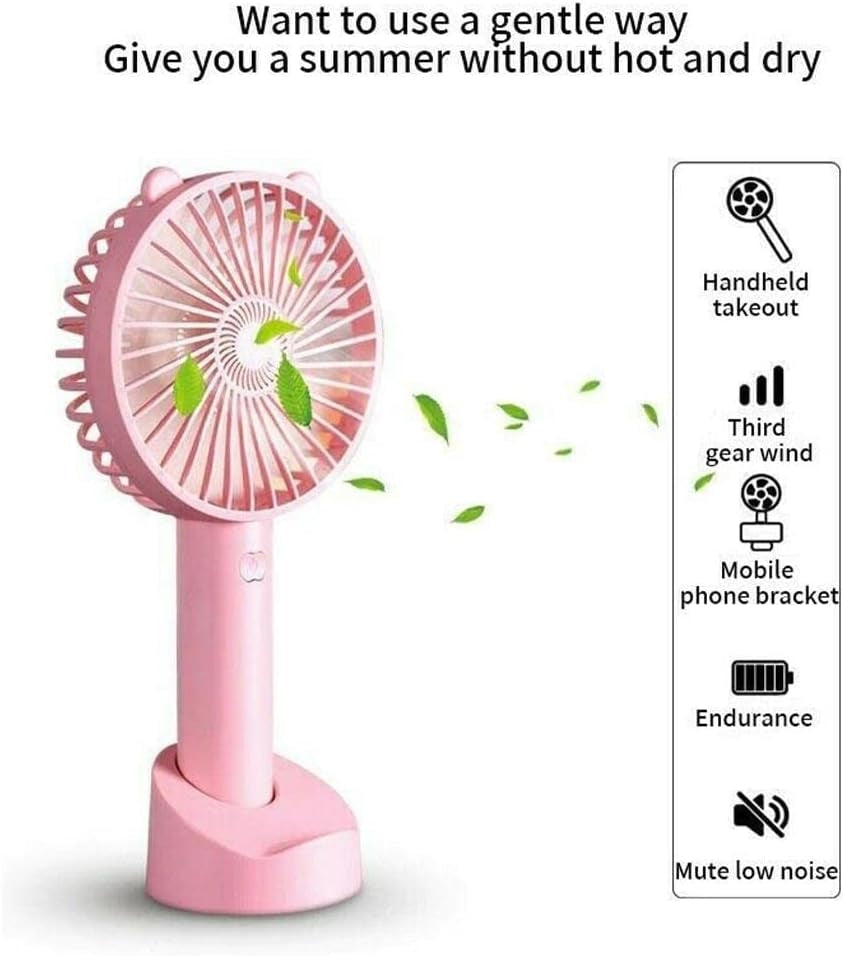 Mini ventilator portabil 2 în 1 cu acumulator și suport pentru telefon: Răcoare și comoditate în mișcare
