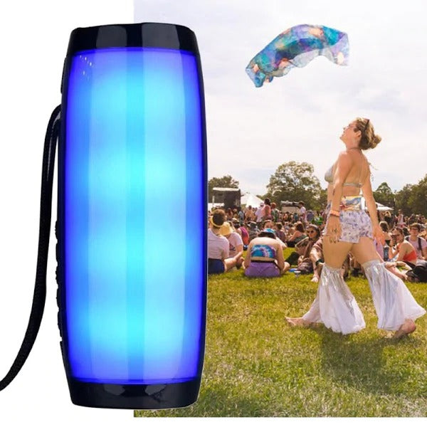 Boxa stereo Bluetooth, portabila, lumina ambientala multicolora
