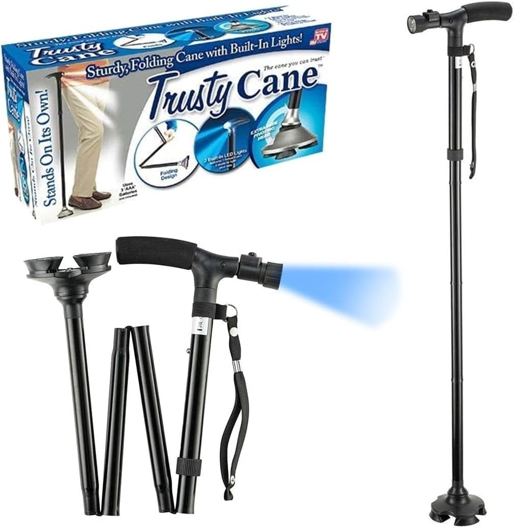 Trusty Cane – Baston pliabil și rezistent, cu lanternă integrată