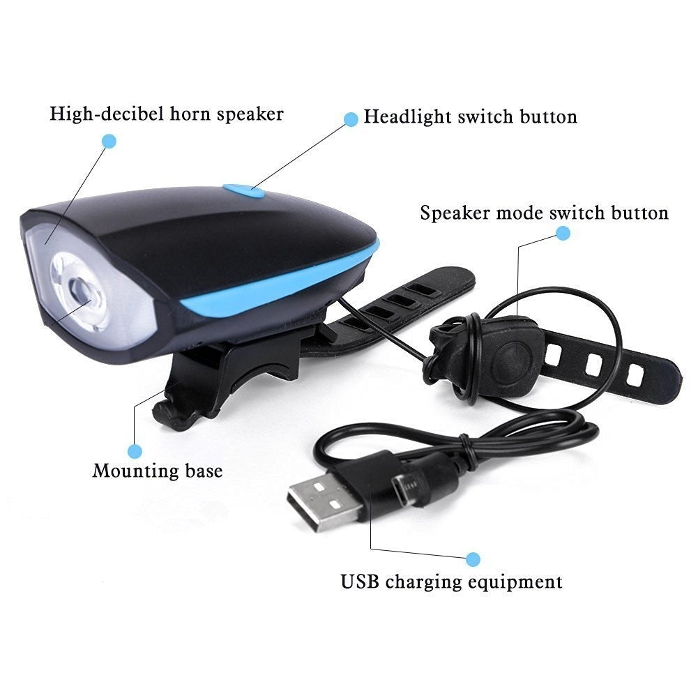 Lanterna 2in1 pentru bicicleta reincarcabila cu LED si alarma