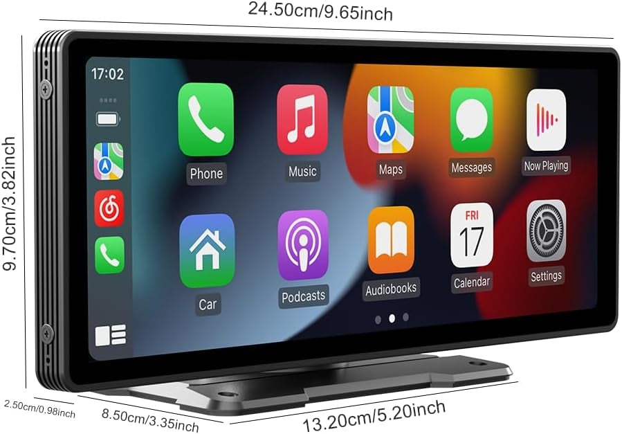 Navigație Auto Portabilă 10.26” HD – Wireless Apple CarPlay & Android Auto, Bluetooth Integrat