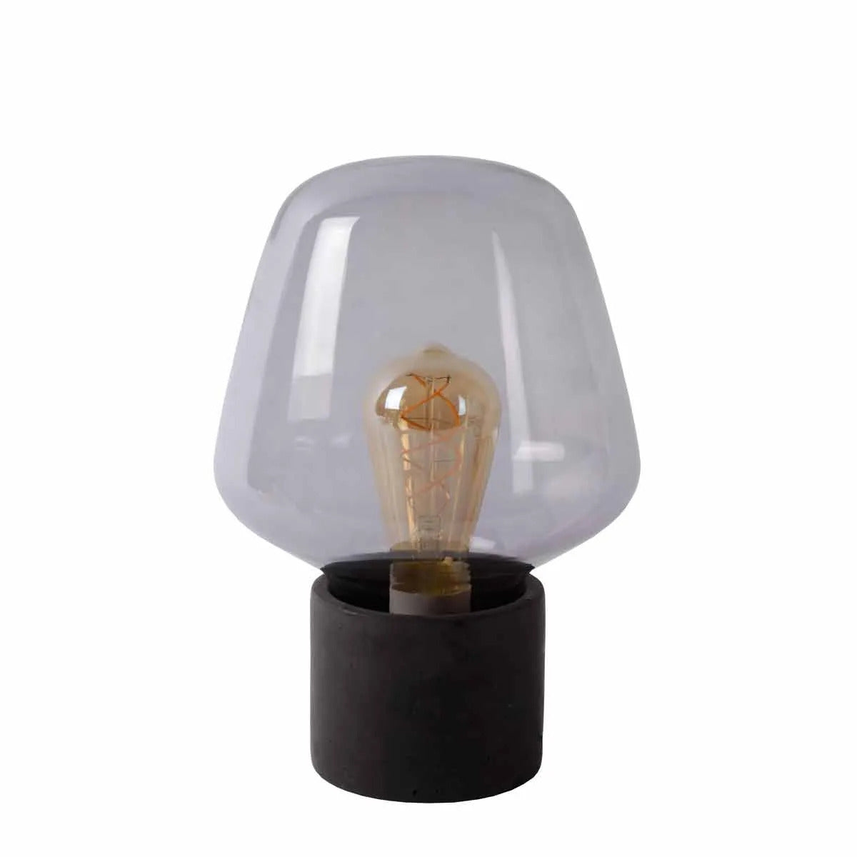 Lampă de Masă BECKY din Sticlă Fumurie, Ø20 cm, 1 x E27
