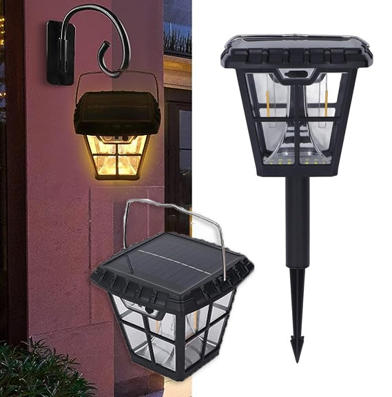 Felinar Solar Versatil cu 3 Moduri de Iluminare LED: Ideal pentru Casă sau Grădină, Tungsten, RGB și Senzor de Mișcare