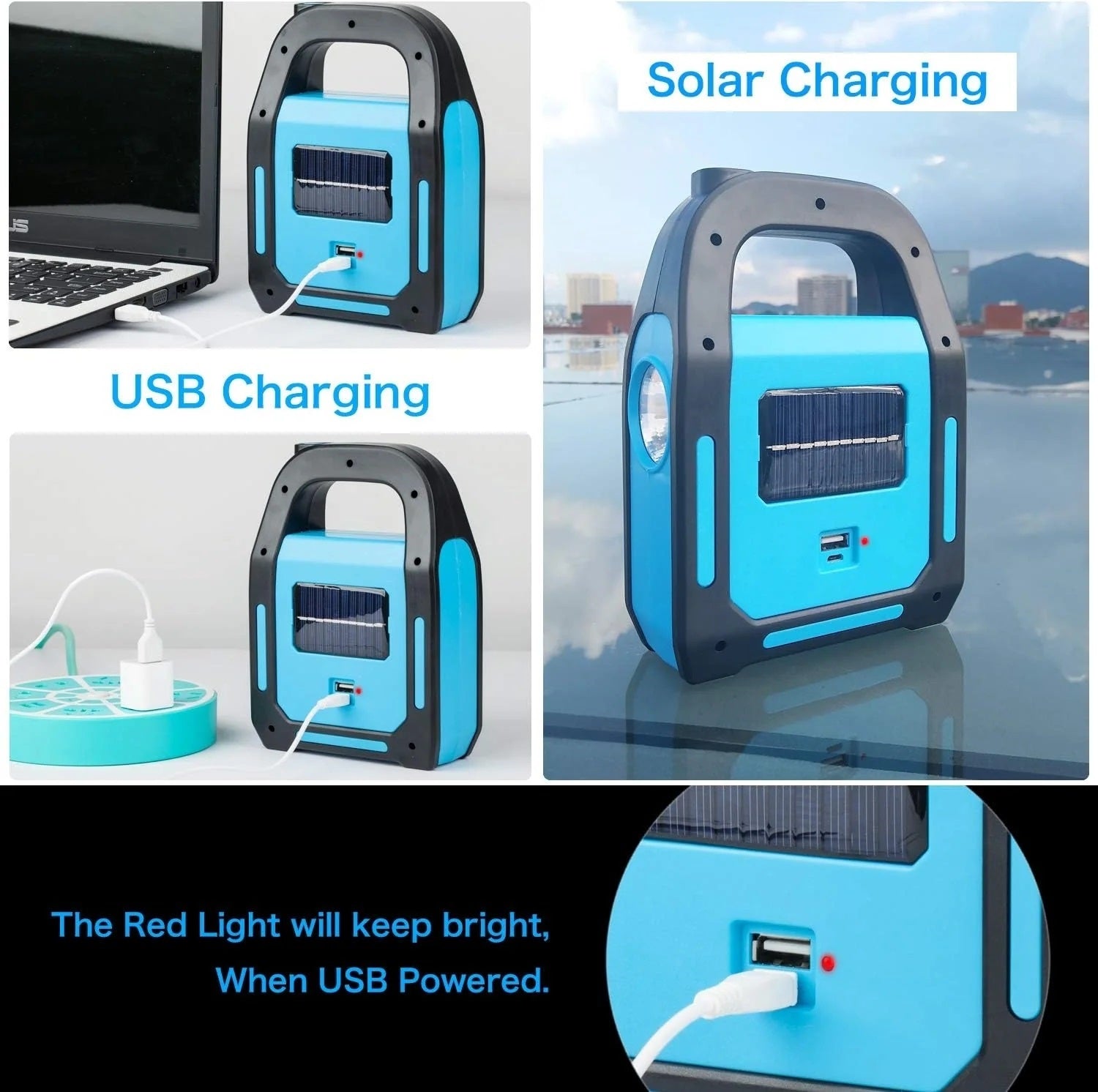 Lanterna 3 surse de iliminare, incarcare solara si functie powerbank BOLT