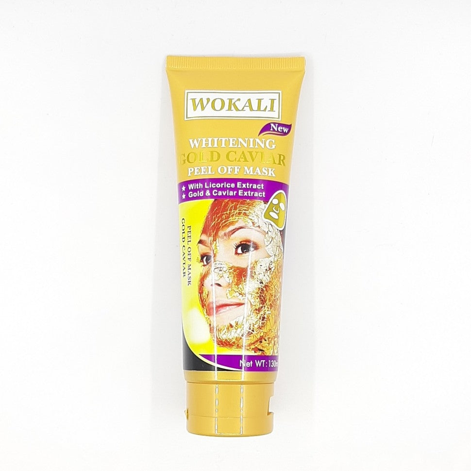 Mască Peel-Off Wokali Whitening Gold Caviar WKL403 – efect iluminator și curățare profundă a tenului
