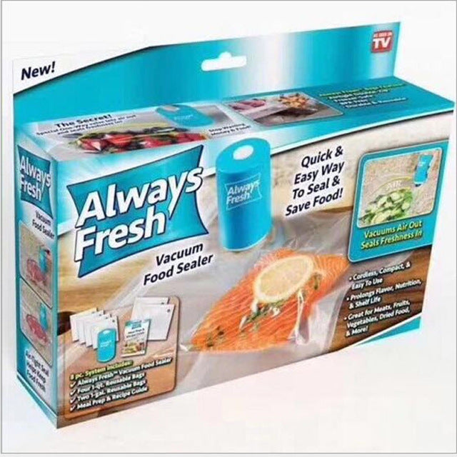 Set pentru vidare sigilare alimente cu dispozitiv vacuum si pungi