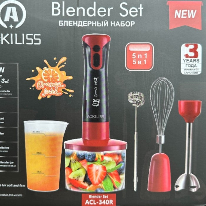 Set Blender Multifuncțional 5 în 1 ACL-340R – Puternic, Versatil și Ușor de Utilizat
