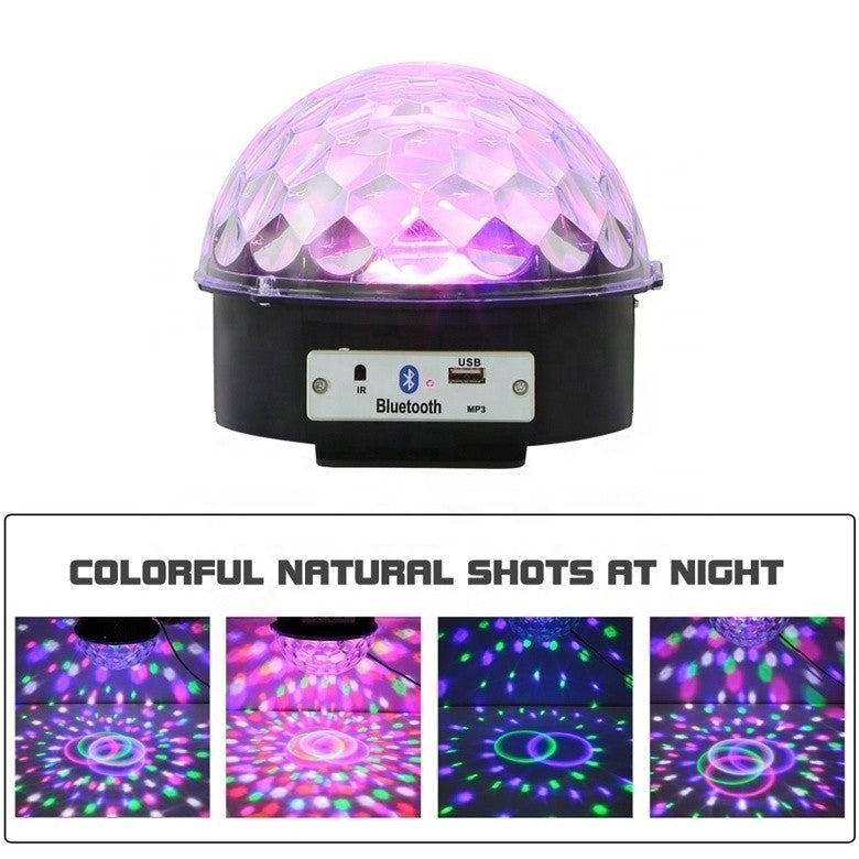 Glob Disco LED Magic Ball cu Rotire Automată și Lumini Multicolore pentru Petreceri