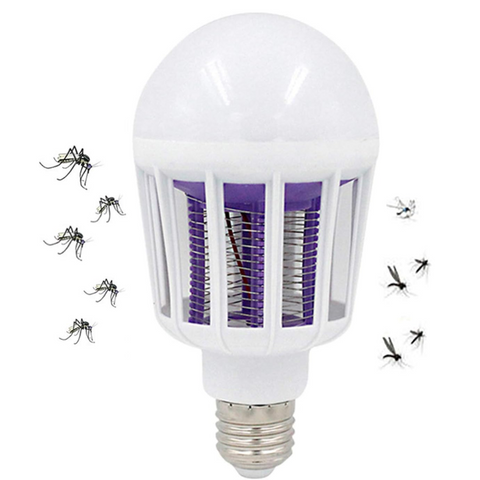 Bec 2 în 1 cu Lampă UV Anti-Insecte – Dulie E27, Lumină Alb Rece, 15W, Alb