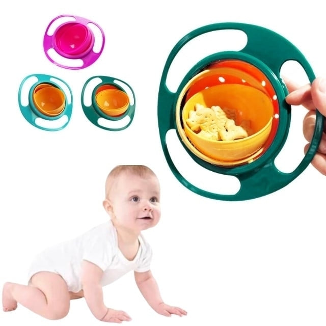 Bol rotativ 360° cu protectie anti-varsare pentru bebelusi