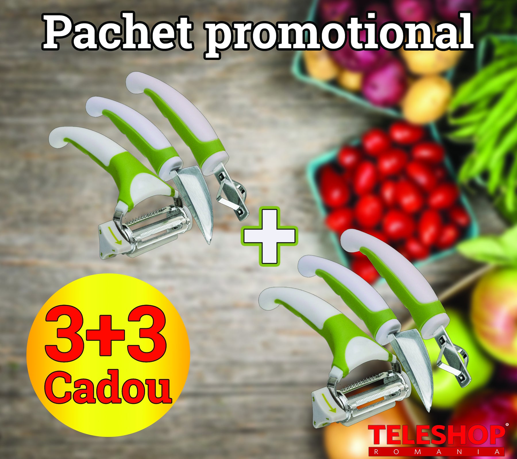 Pachet Promotional Aparat pentru decojit multifunctional 3 in 1