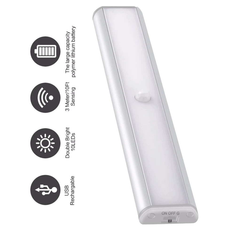 Lampa cu 10 LED-uri, senzor de miscare, pentru iluminarea mobilierului sau garajului