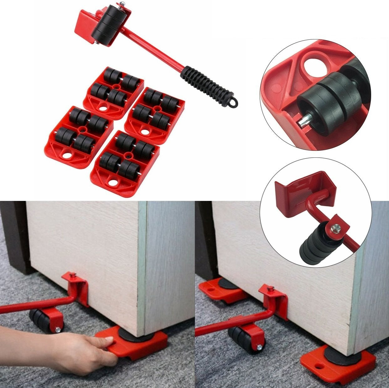 Set 2 suporti reglabili cu roti pentru transport sau mutat aragaz, frigider