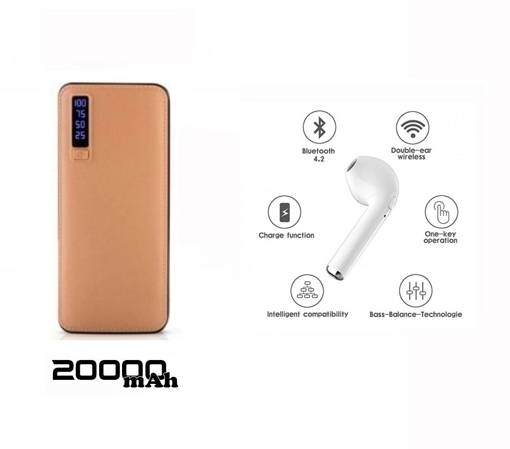 Oferta speciala Baterie externa cu 3 iesiri + Cadou casca Wireless I7