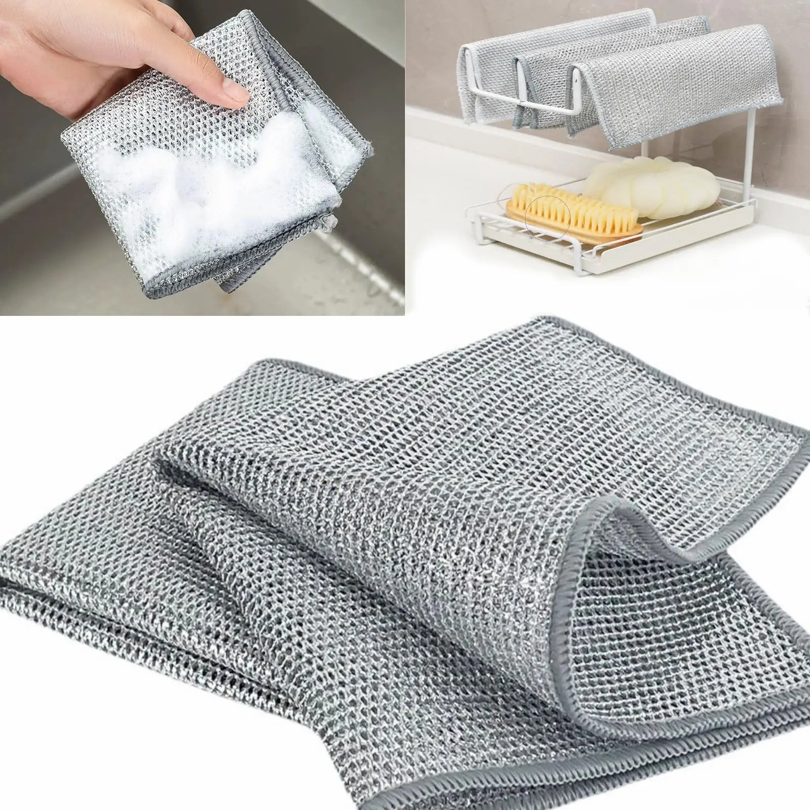 Set 10 Lavete din Sârmă Non-Abrazivă pentru Vase – Curățare Eficientă fără Zgârieturi