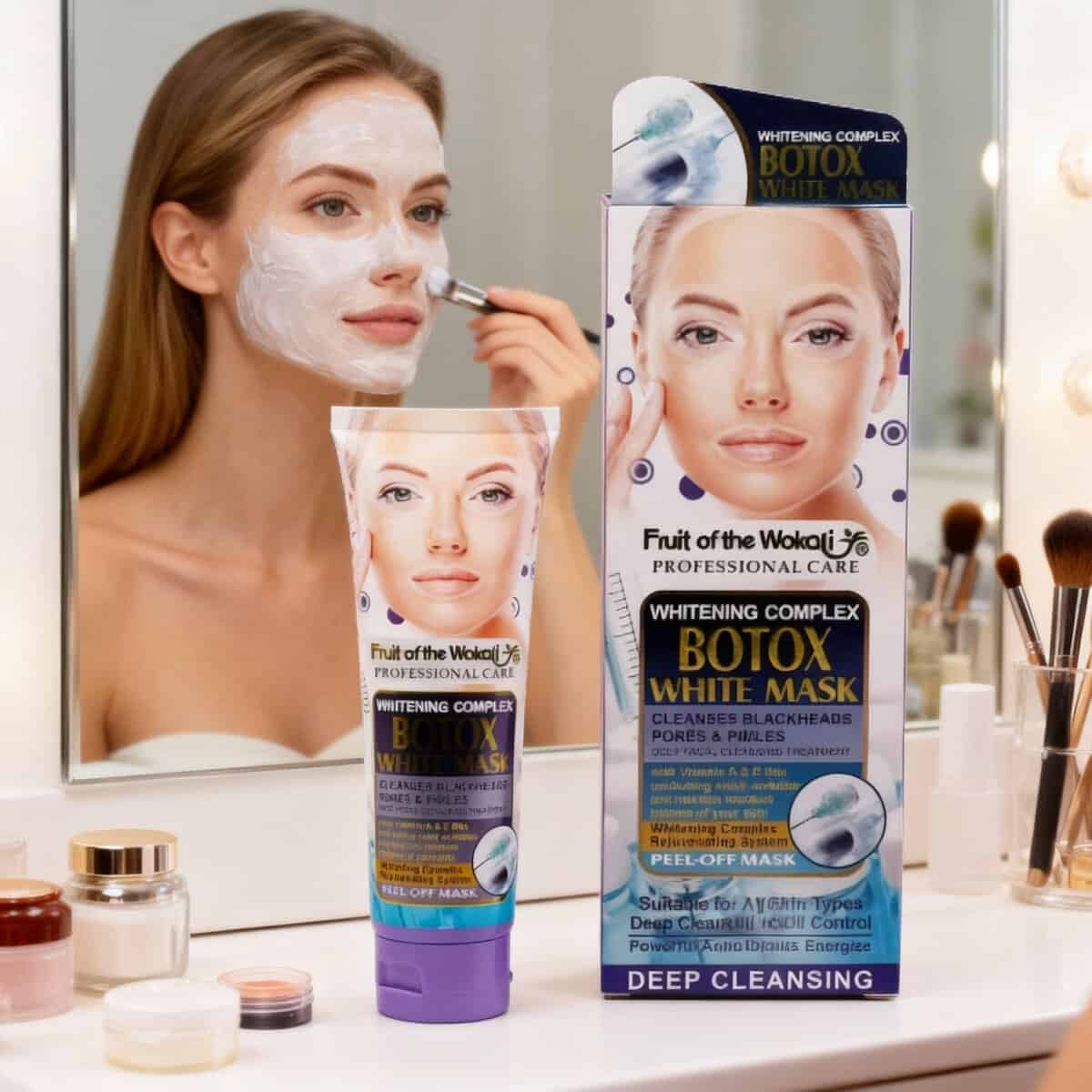 Mască Peel-Off Fruit of the Wokali Whitening Complex Botox White Mask WKL532 – curățare profundă și efect iluminator