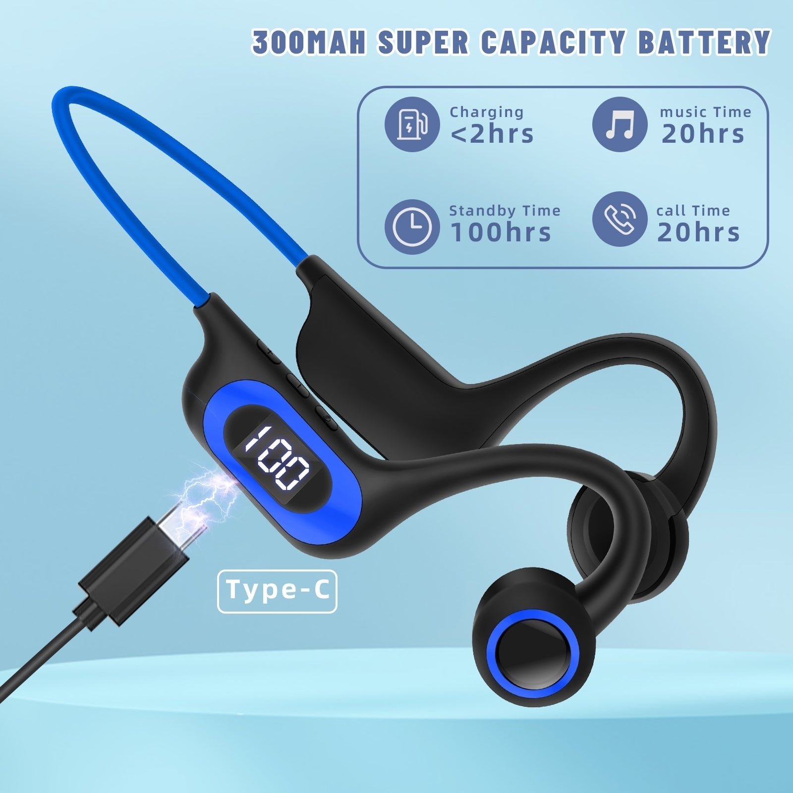Căști wireless AKZ G3 – Open Ear, sunet panoramic 360°, pentru sport și alergare