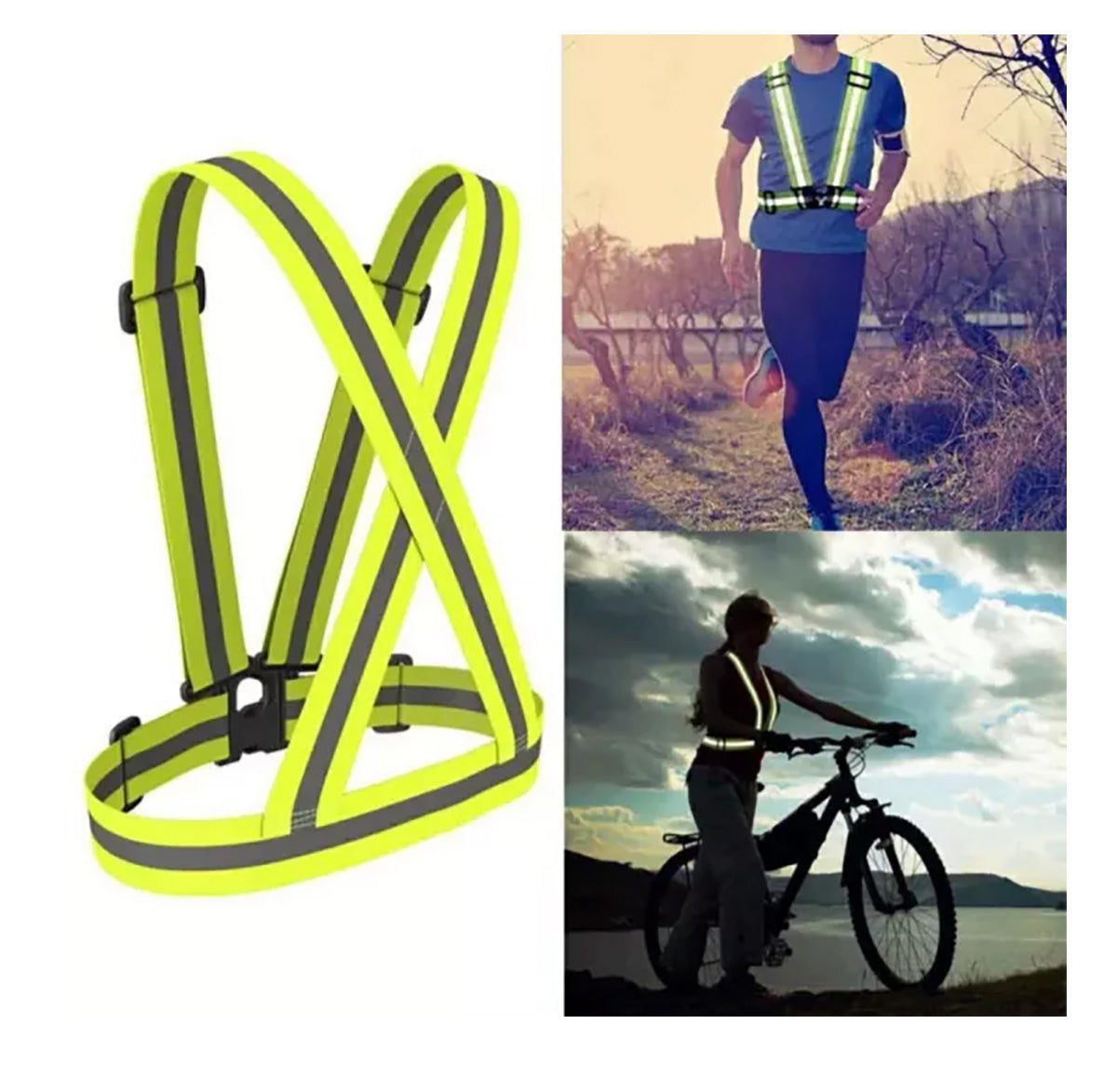 Ham bretele ajustabile reflectorizante, constructii, ciclism, sport
