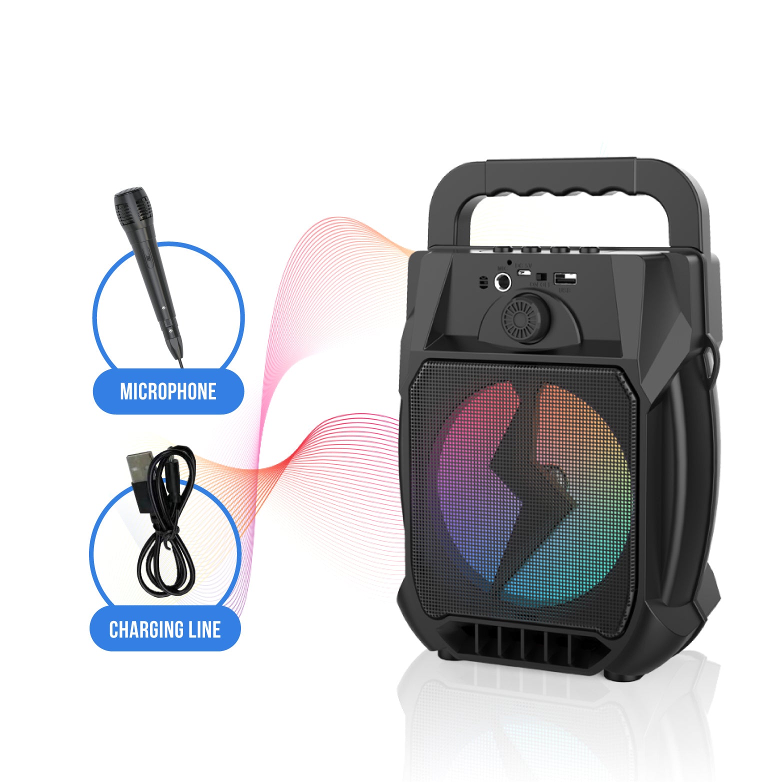 Boxa Portabila , lumini LED, Microfon Inclus. ZQS 6109