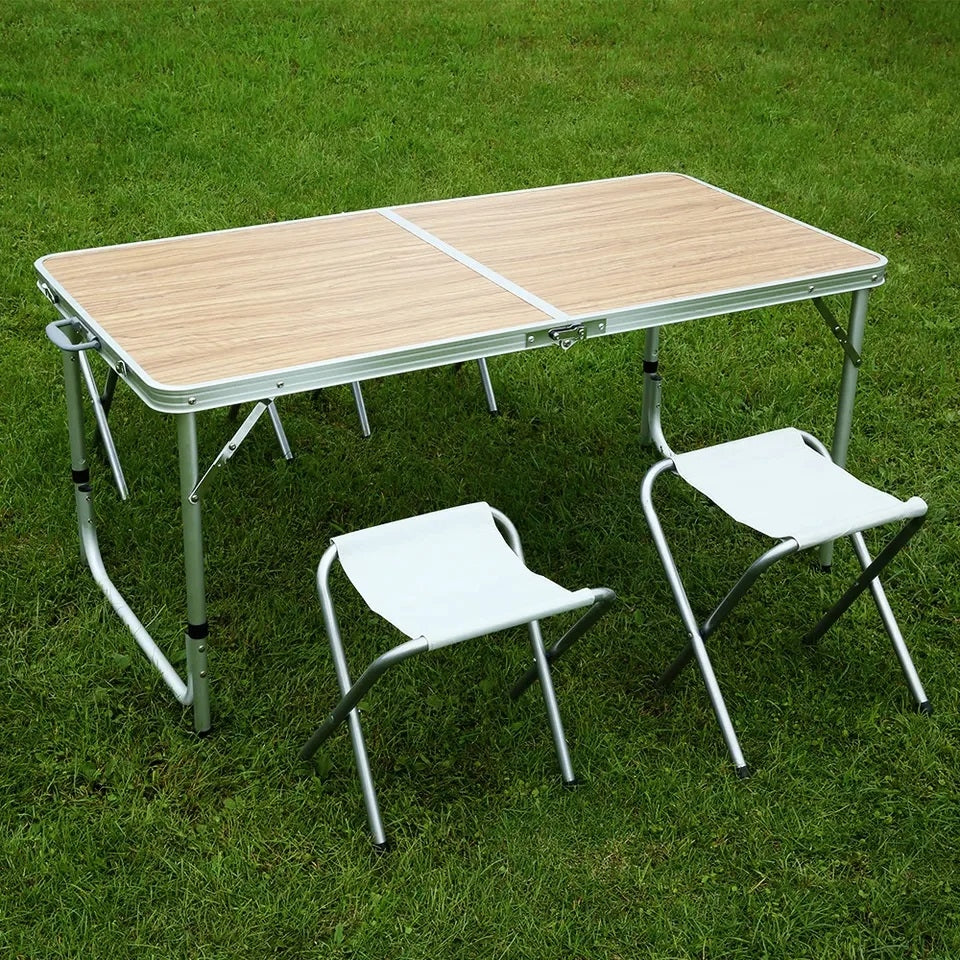 Set pentru camping, masa pliabila cu 4 scaune