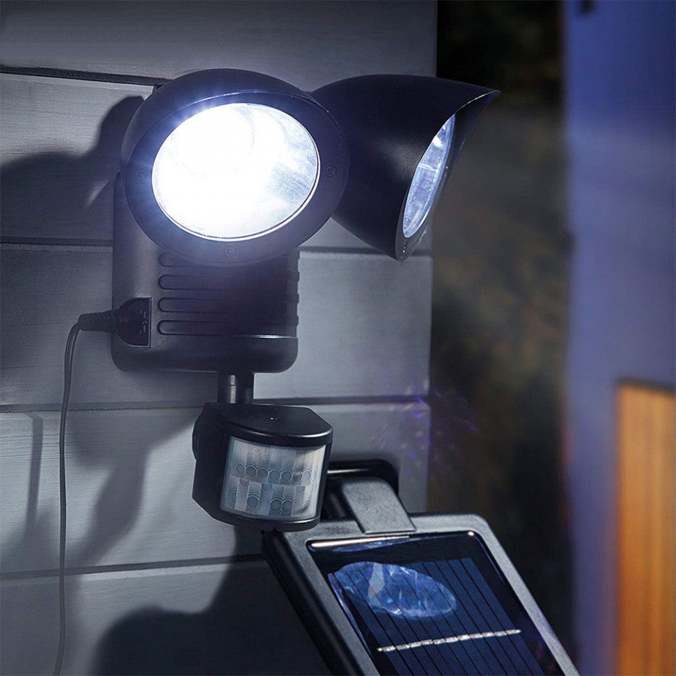 Lampa solara Twin Head cu senzor de miscare