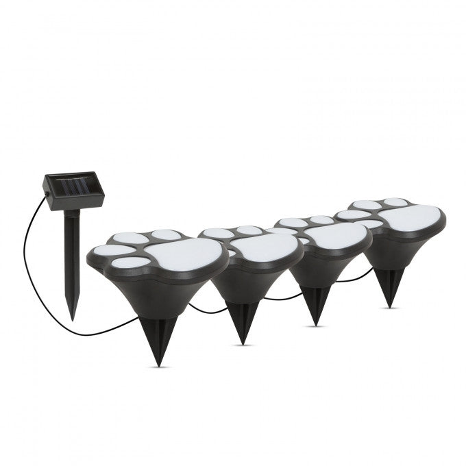 Set 4 lampi solare LED pentru gradina - model amprentă lăbuțe de câine