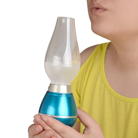 Lampa retro cu 3 LED-uri, 5 trepte de luminozitate, reincarcabila prin USB. Stingere/Aprindere prin suflare