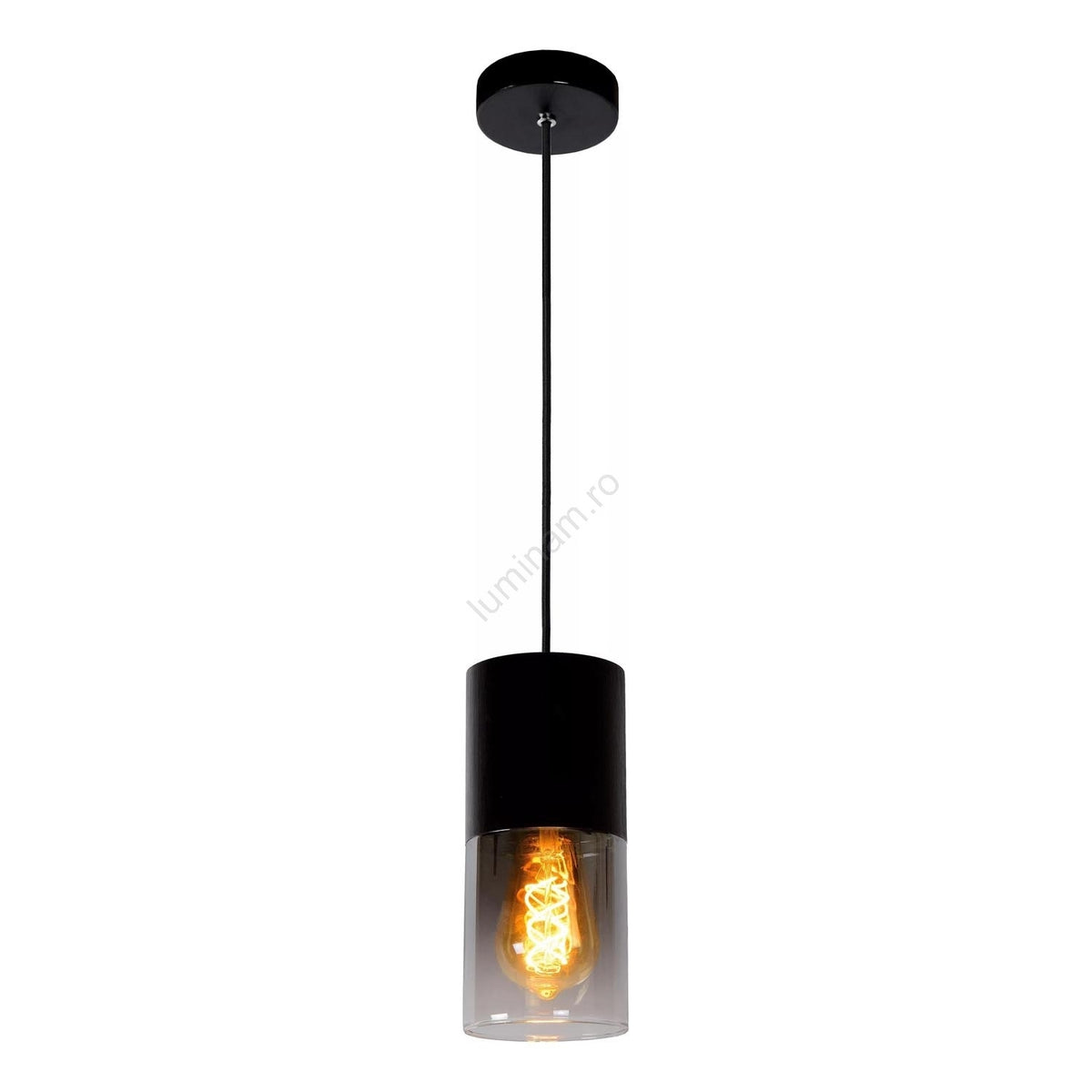Pendul ZINO din Sticlă Fumurie, Ø10 cm, 1 x E27