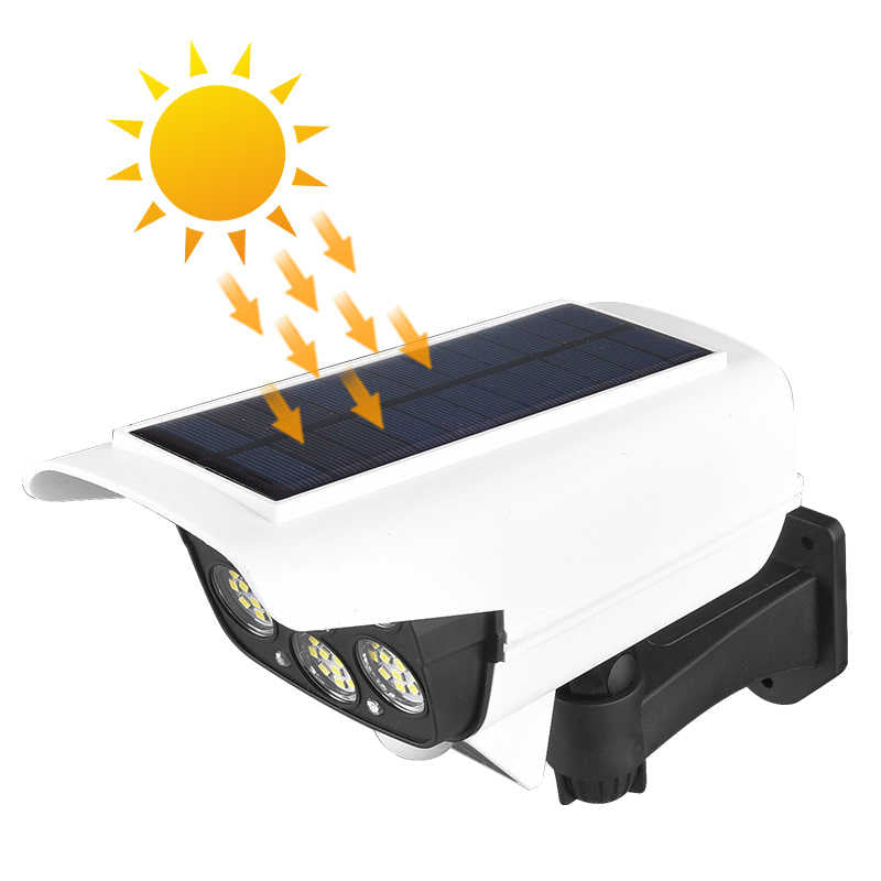 Proiector tip camera falsa cu panou solar, senzor de miscare