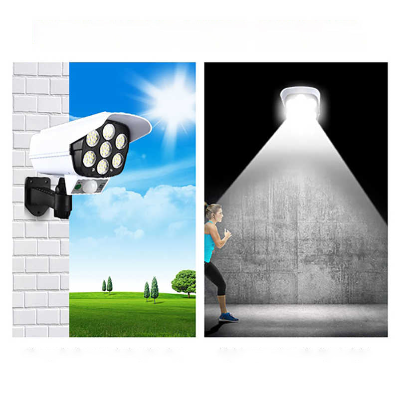 Proiector tip camera falsa cu panou solar, senzor de miscare
