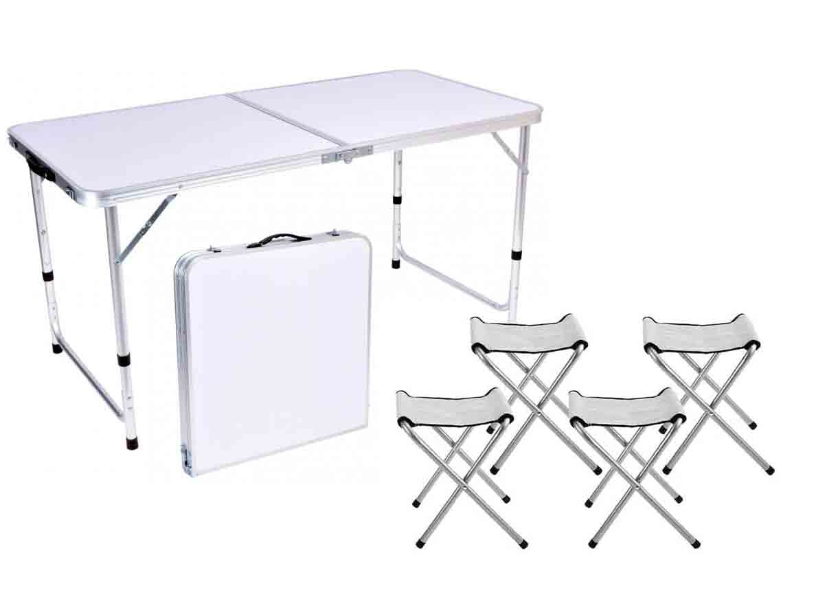 Set pentru camping, masa pliabila cu 4 scaune