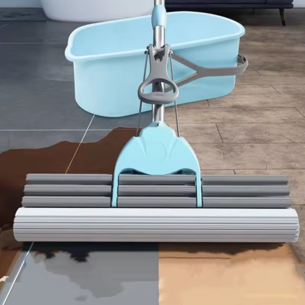 Mop cu Cap Rotativ și Coadă Telescopică din Inox, Absorbție Mare, pentru Toate Pardoselile