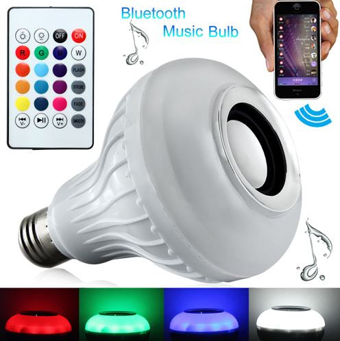 Bec led 2in1 cu Boxa bluetooth si telecomanda