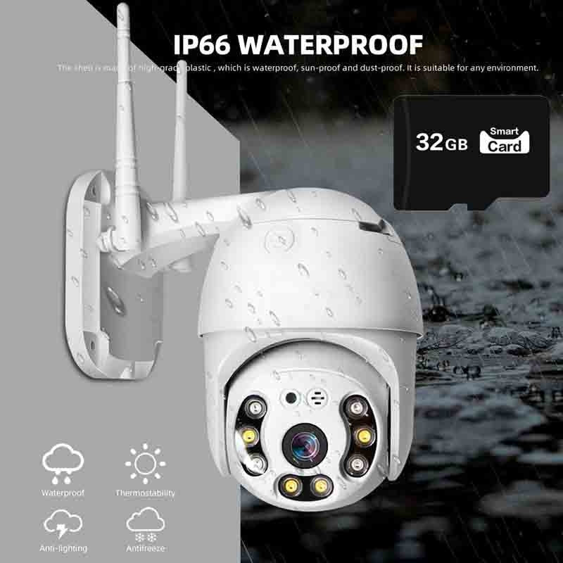 Camera de supraveghere WiFi 3MP Full HD - Înregistrare audio-video, rotație 360° - Card de memorie cadou