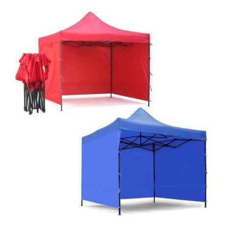Pavilion pliabil sistem acordeon de gradina 3x3m cu 3 pereti